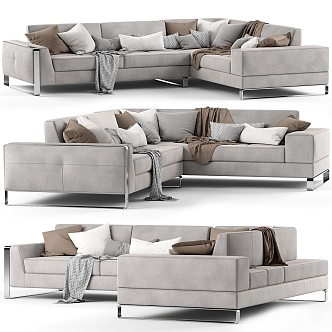 Modern Multi-Person Sofa Two-Person Sofa Casual Sofa Living Room Sofa Leather Sofa Corner Sofa 3d model