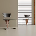 Modern Single Chair Design Featuring Black Backrest Wooden And Metal Frame
