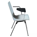 Modern Office Chair With Gray Seat Black Tablet Arm And Metal Legs Design
