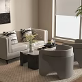 Modern Negotiation Table and Chair Combination Negotiation Table and Chair Combination 3d model