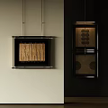 Wall Mounted Modern Decorative Square Frames With Wooden Stripes And Circular Patterns