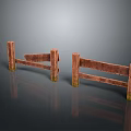 Rustic Vintage Wooden Fence Components With Weathered Planks And Textured Posts