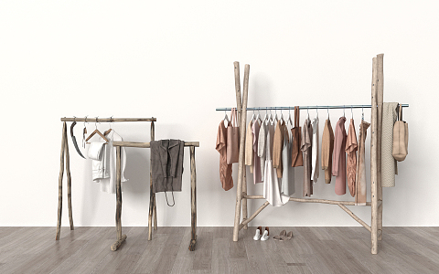 Modern Hangers Clothes Clothing 3d model