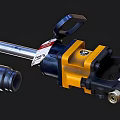 Yellow And Black Pneumatic Impact Wrench With Ergonomic Handle Metal Rod And Durable Build