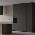 Modern Kitchen Interior With Sleek Gray Cabinets Island Countertop And Sink