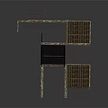 Industrial Metal Staircase And Platform Structure With Interconnected Grated Steps And Railings