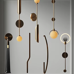 Modern wall lamp combination long metal wall lamp acrylic wall lamp simple bedside wall lamp LED wall lamp glass wall lamp 3d model