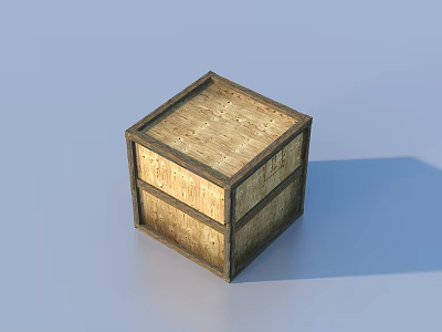 Wooden Storage Box As Practical Household Item With Natural Texture And Square Design 3d model
