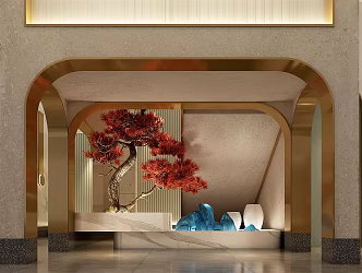 Light Luxury Bath Center Stairs Landscape Wash Area 3d model