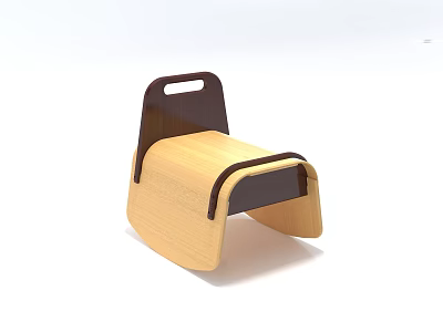 Ergonomic Wooden Kids Chair For Toddlers With Comfortable Design And Light Wood Tone 3d model