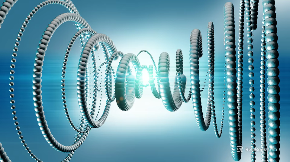Abstract Spiral Structures With Blue Background And Light Effects In 3D Design 3d model