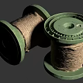 Industrial Equipment Two Green Spools Wound With Hemp Rope For Manufacturing Use
