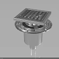Durable Stainless Steel Floor Drain With Square Grid Cover And Cylindrical Base