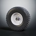 Durable Automotive Car Tire With Black Tread Pattern And White Rim Design