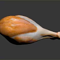 Realistic 3D Model Of Flying Animal Leg In Orange Hue On Dark Reflective Surface