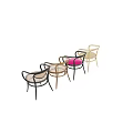 Modern Single Chair With Black Frame And Rattan Seat Design