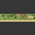 Ancient Ruin Scene Components With Stone Pillars Grass Stone Path And Blocks