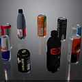 Various Energy Drink Cans And Bottles From Popular Brands On