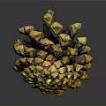 Fresh Juicy Ripe Pineapple With Vibrant Yellow Orange Scaly Texture On Dark Background