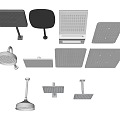 Modern Shower Heads In Different Styles Such As Rain Square Round And Handheld Types 3d model