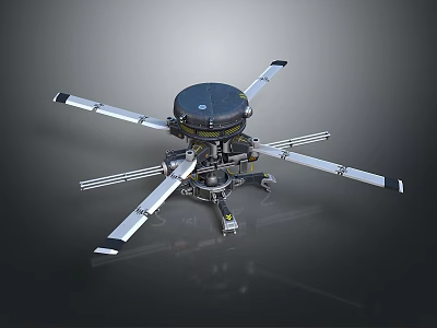 Advanced Multirotor Drone With Extended Rotor Arms And Central Sensor Module 3d model