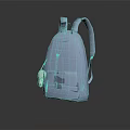 Light Blue Stylish Backpack With Cute Plush Toy Pendant For Casual Use