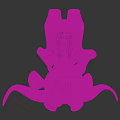White 3D Model Game And Movie Characters With Horns Big Eyes Tail And Interactive Poses