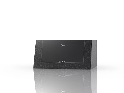 Midea Black Sleek Design Kitchen Microwave Oven With Digital Display And Patterned Panel 3d model