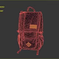 Stylish Navy Blue Backpack with Orange Patch Top Handle and Structured Design