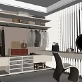 Open Cloakroom Book Makeup Table Integrated Cabinet Combination 3d model
