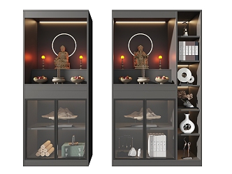 modern buddha cabinet buddha shrine buddha statue 3d model