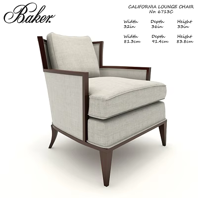Modern Light Gray Fabric Leisure Chair With Wooden Frame And Armrests 3d model
