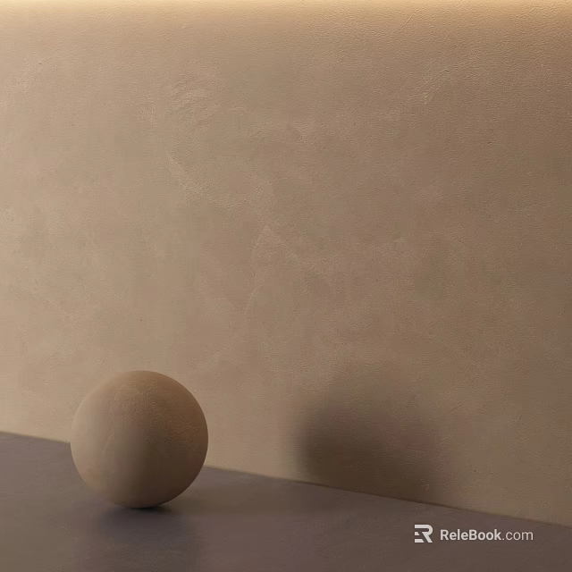 Beige Sphere Placed On Gray Countertop Against Beige Wall Background 3d model 