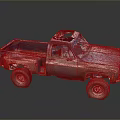 Vintage Rusty Truck With Damaged Roof And Large Off Road Wheels