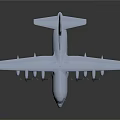 Large Aerospace Transport Aircraft With Four Propellers And Gray Fuselage