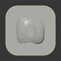 Cartoon Scene With White Square Platform And Wavy 3D Decorative Design On Dark Backdrop
