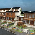 Traditional Chinese Architecture Complex With Courtyard Garden Wooden Structures And Sloped Roofs