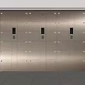 Modern Metal Lockers Interior Design With Multiple Storage Compartments And Numbered Doors 3d model