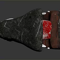 Detailed Crocodile Head Model With Open Mouth Red Internal Organs And Sharp White Teeth