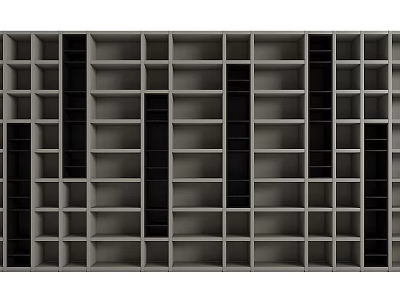 Modern Bookcase With Grid Style Cube Compartments And Neutral Tone Organized Design 3d model
