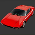 Red Vintage Sports Car With Sleek Body Design And Alloy Wheels