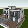 Modern Detached Villa Exterior Design With Large Windows Balcony And Wooden Accents