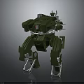 Green Military Bipedal Mech Robot 3D Model With Armored Design Standing Pose 3d model