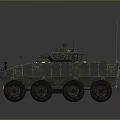 Military Wheeled Armored Vehicle with Camouflage Paint Roof Turret and Protective Armor