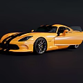 Stunning Yellow Two Door Sports Car With Aerodynamic Body And Black Background