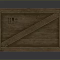 Vintage Wooden Crate With Cross Planks Brown Wood And Solid Design