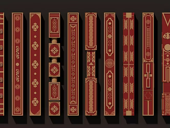 New Chinese Style Pillar Decorative Column Guochao Pillar Decorative Column Component Carved Column Wooden Column 3d model
