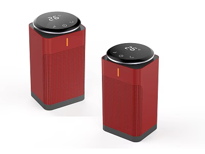 Modern Red Public Facility Devices With Digital Display And Control Panel 3d model
