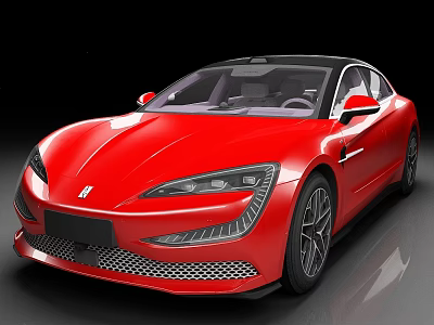 Red Sports Car With Modern Aerodynamic Design And Sleek Headlights Exterior 3d model