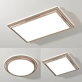 Modern Ceiling Light with Square and Round Sleek Design Metal Frame White Interior Lighting 3d model